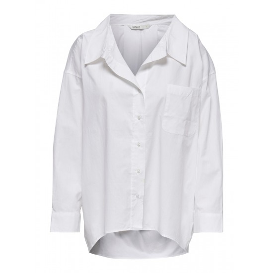 Only Γυναικείο Λευκό Φαρδύ Πουκάμισο