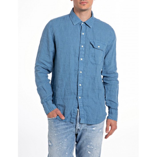 Replay Ανδρικό Λινό Πουκάμισο M4082B.000.81388B