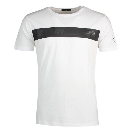 Replay Ανδρική Κοντομάνικη Μπλούζα με Logo
